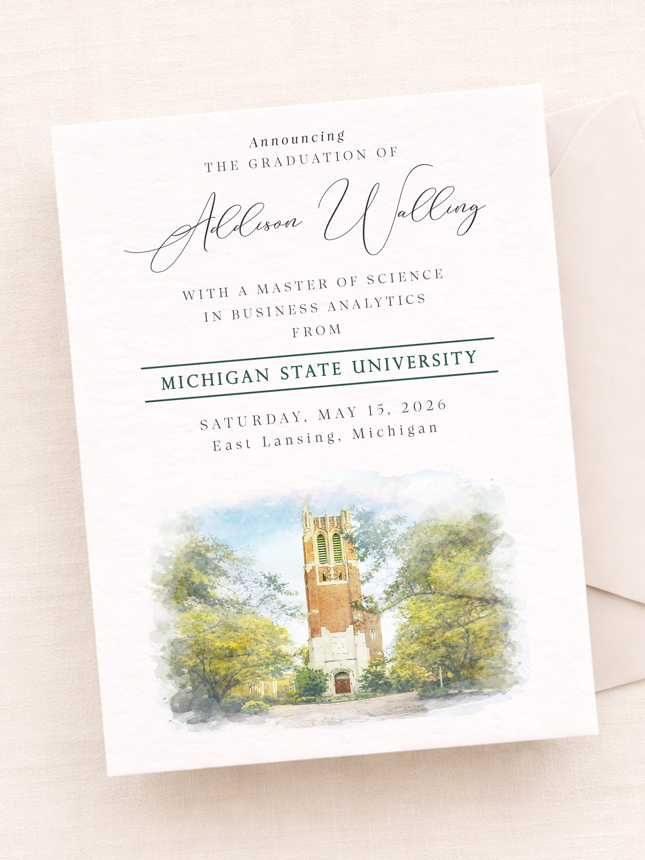 Michigan State University Graduation Announcements | Custom Grad Cards ...