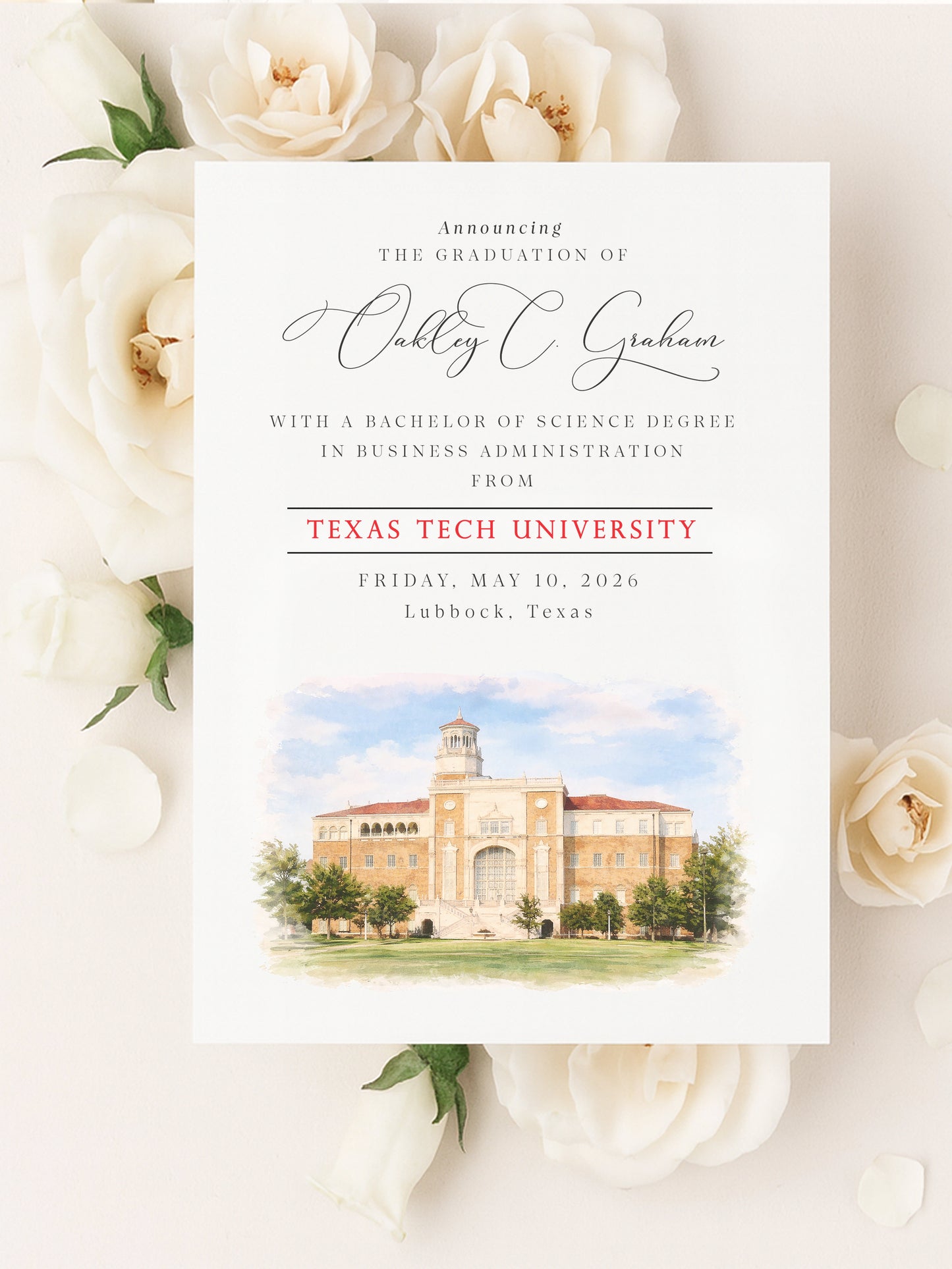 Texas Tech University Graduation Announcement