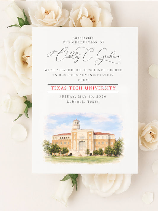 Texas Tech University Graduation Announcement