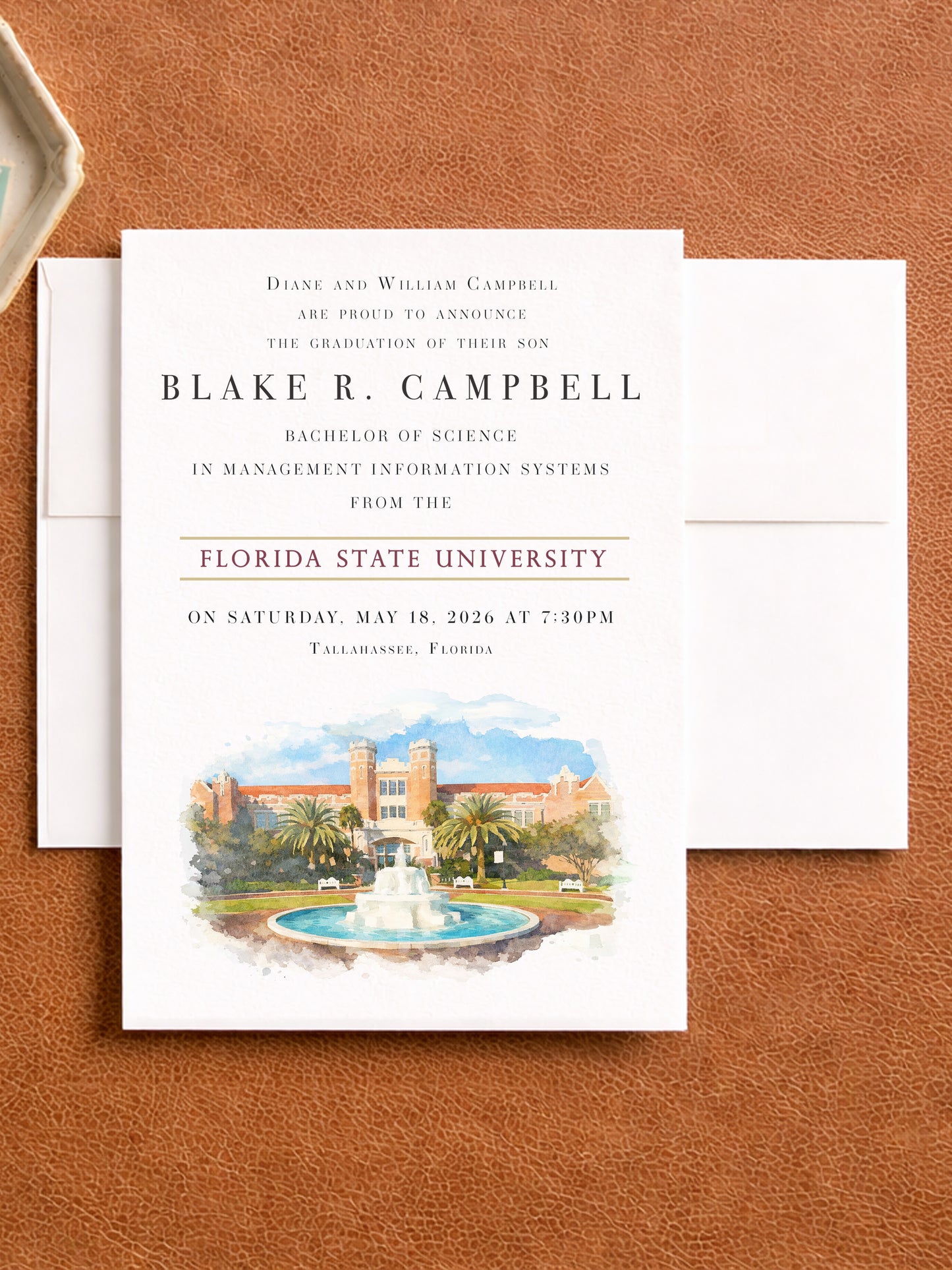 Louisiana State University Graduation Announcements | LSU Grad Cards (Set of 25)