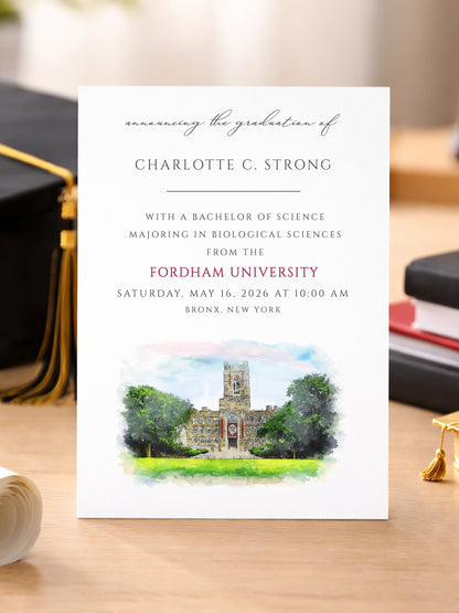Fordham University Graduation Announcement