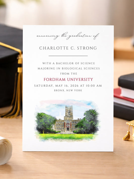 Fordham University Graduation Announcement