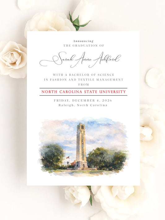 North Carolina State University Graduation Announcements | NC State Grad Cards (Set of 25)