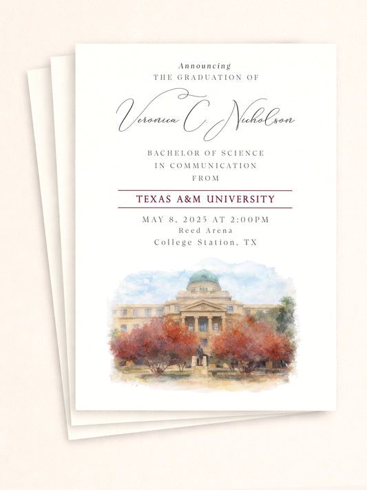 Texas A&M University Graduation Announcements | Grad Cards (Set of 25)