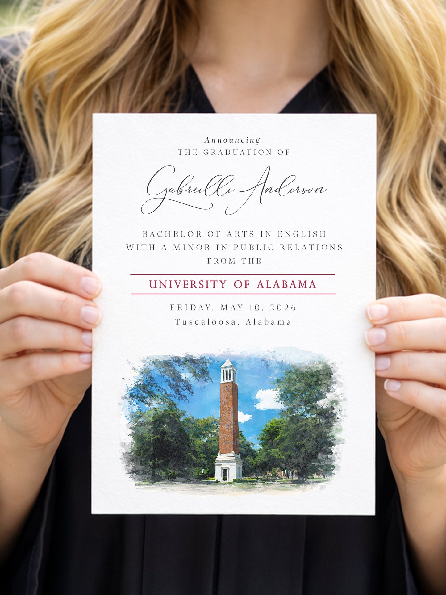 University of Alabama graduation announcements