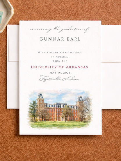 University of Arkansas Graduation Announcements – Custom Grad Cards (Set of 25)