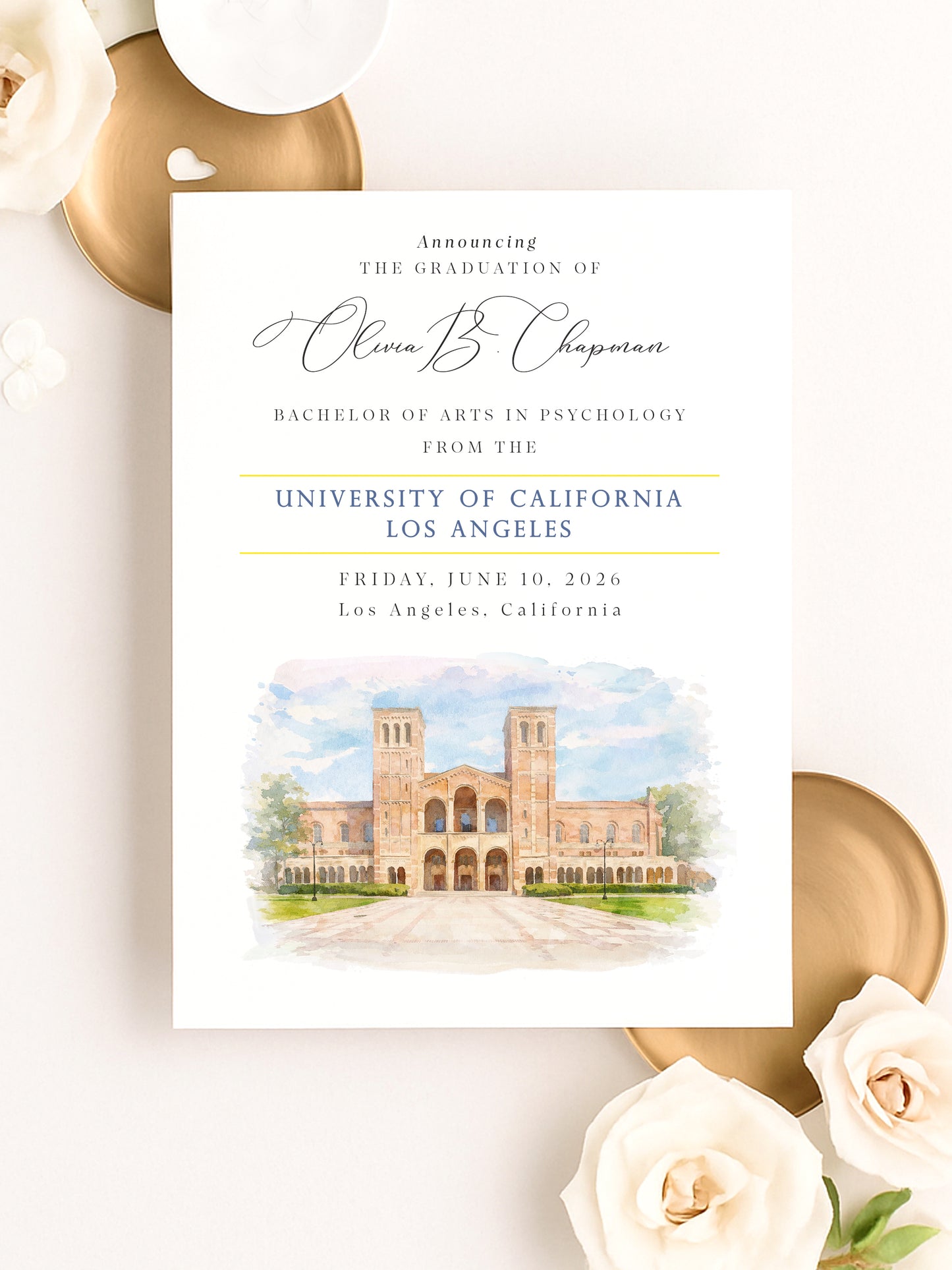 UCLA graduation announcement card design