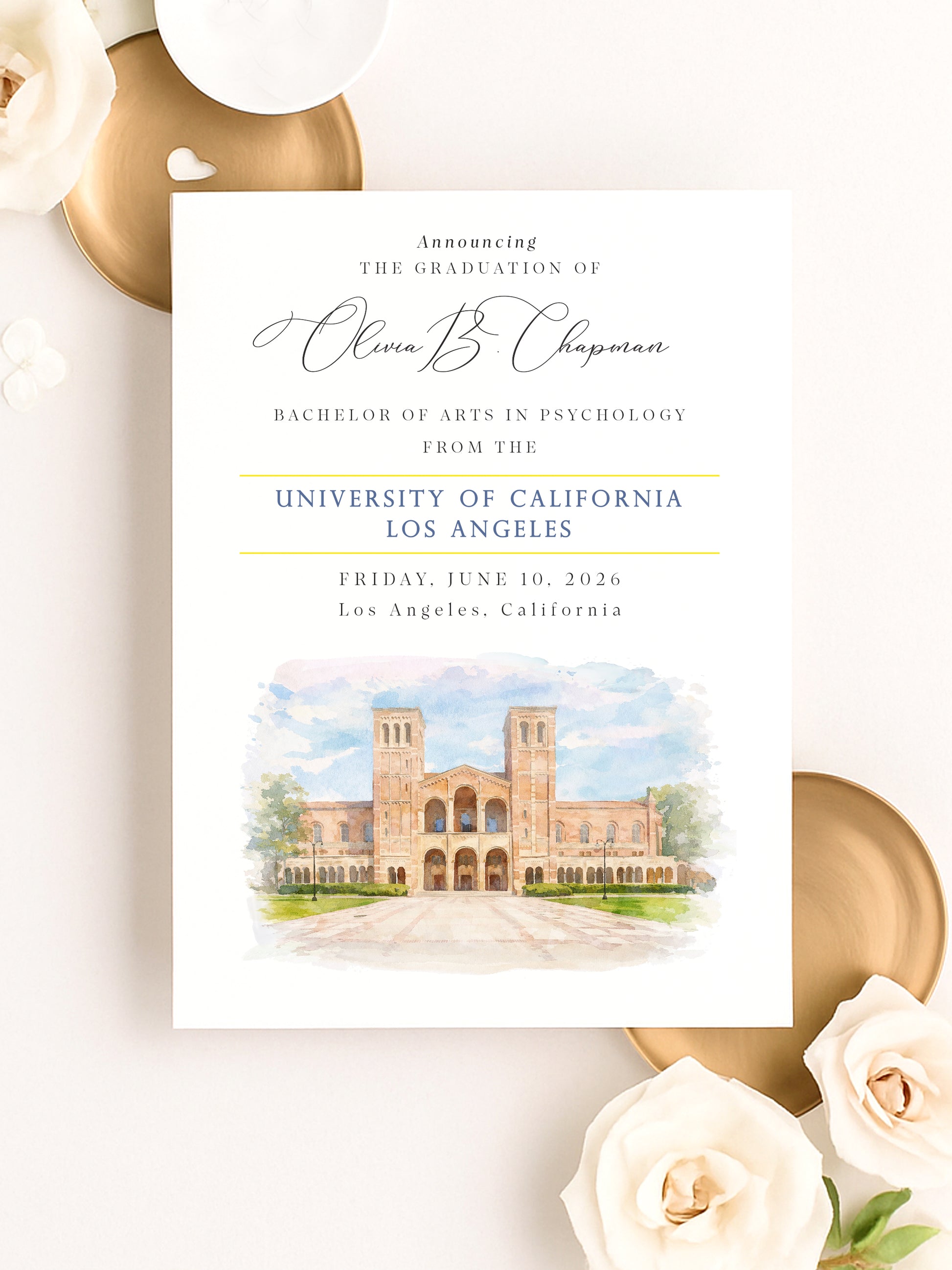 UCLA graduation announcement card design