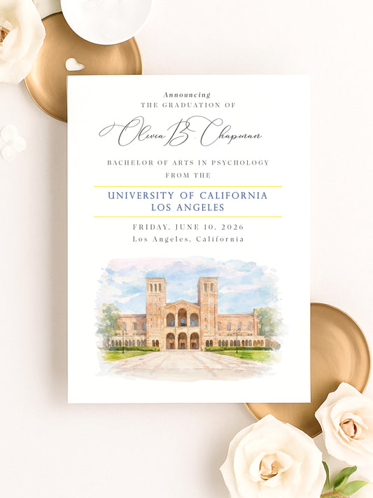 UCLA graduation announcement card design