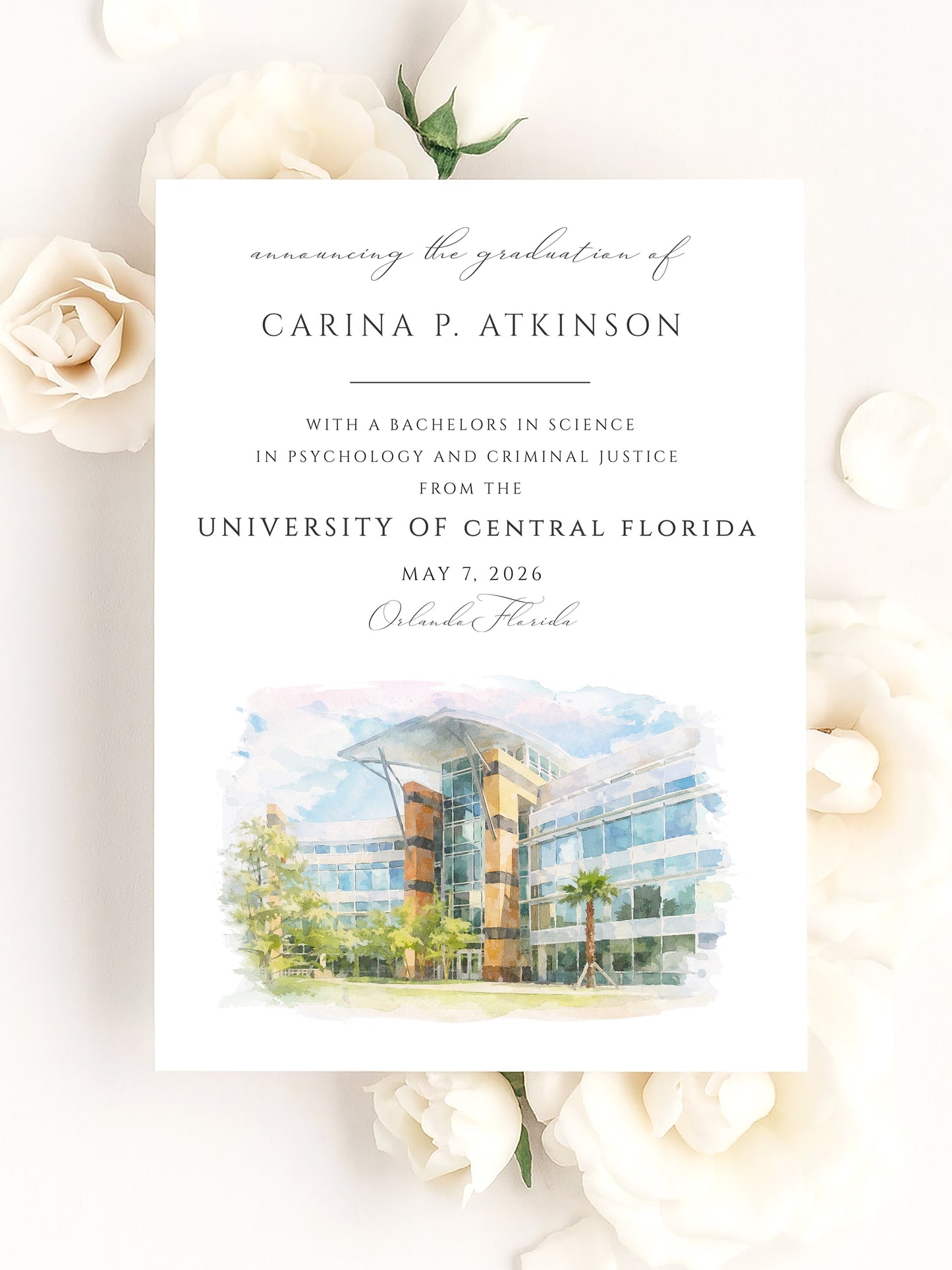university of central florida graduation announcement card