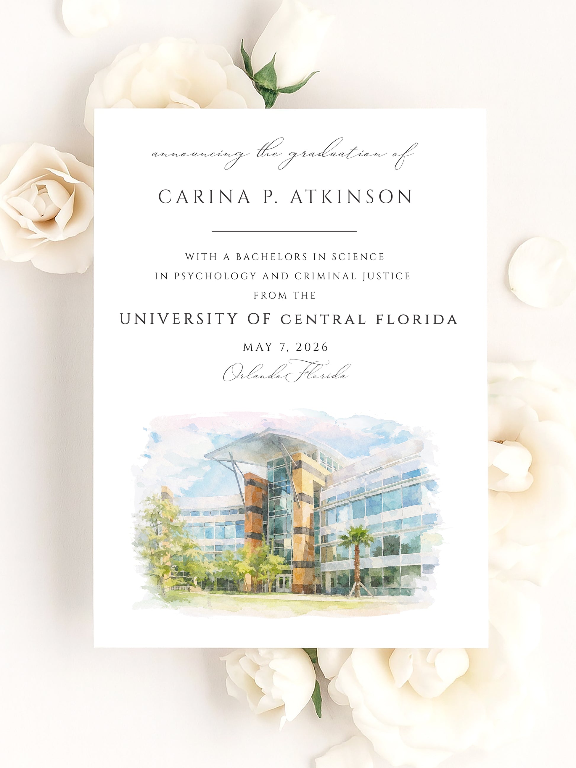 university of central florida graduation announcement card