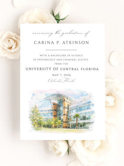 university of central florida graduation announcement card