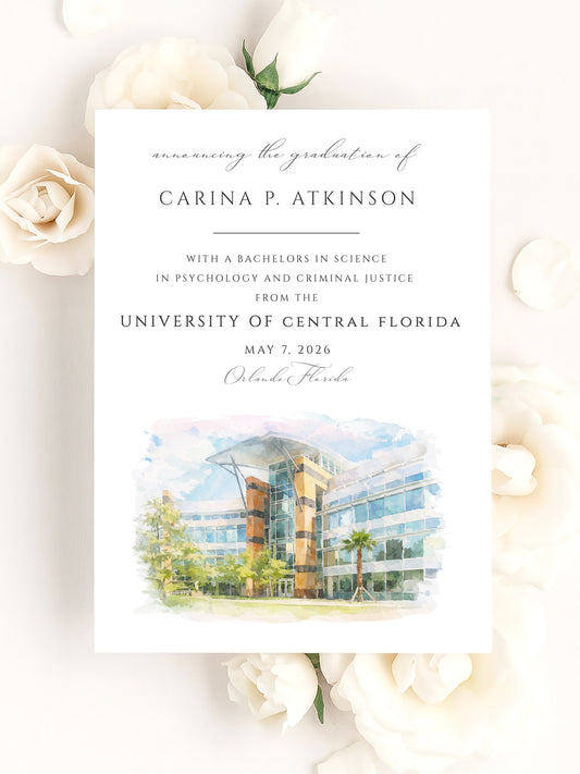 university of central florida graduation announcement card