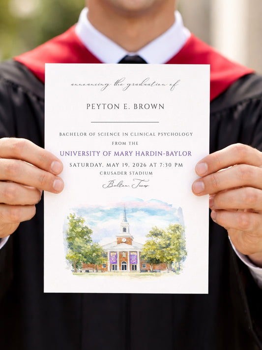University of Mary Hardin-Baylor Graduation Announcement