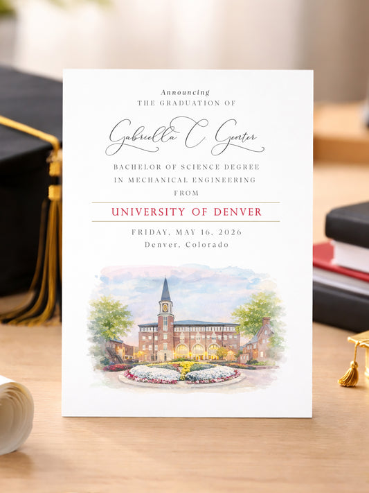 University of Denver Graduation Announcement Cards